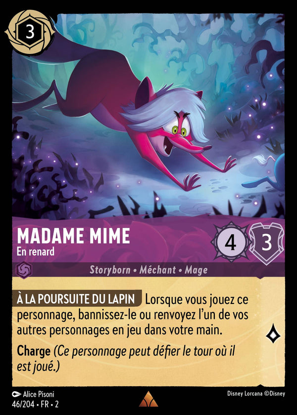 Madame Mime - En renard — Carte Disney Lorcana 46 L'Ascension des Floodborn