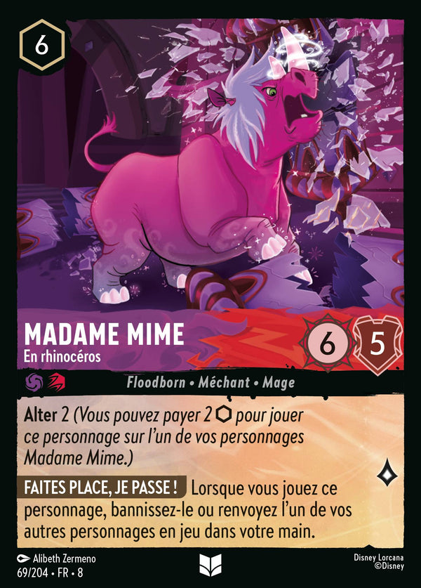 069/204 - Madame Mime - En rhinocéros — Carte Disney Lorcana Le Règne de Jafar 69/204