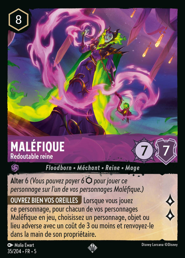 Maléfique - Redoutable reine — Carte Disney Lorcana 35 Ciel Scintillant