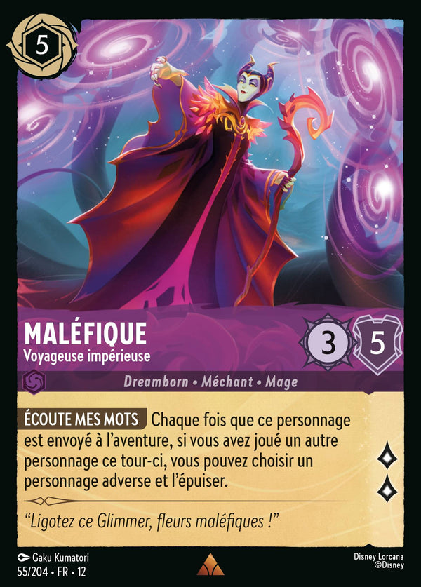 055/204 - Maléfique - Voyageuse impérieuse — Carte Disney Lorcana Contrées Inconnues 55/204