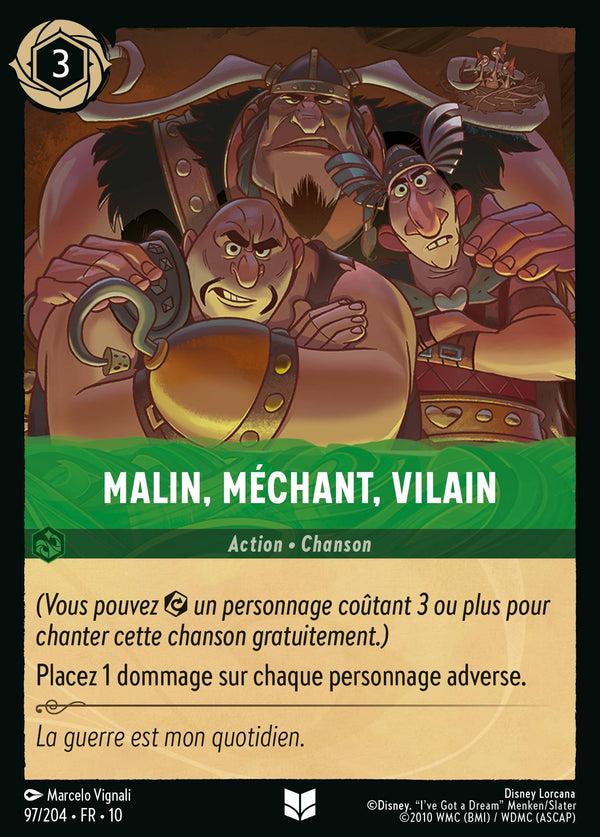 097/204 - Malin, méchant, vilain — Carte Disney Lorcana Lueurs dans les Profondeurs 97/204