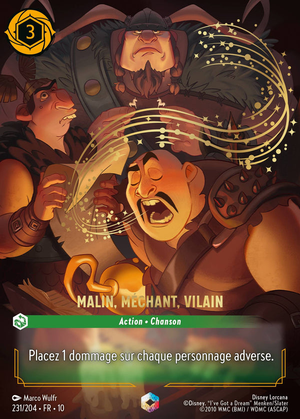 231/204 - Malin, méchant, vilain — Carte Disney Lorcana Lueurs dans les Profondeurs 231/204