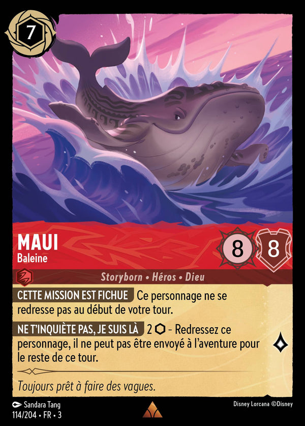 114/204 - Maui - Baleine — Carte Disney Lorcana Les Terres d'Encres 114/204