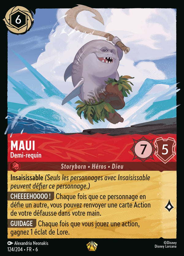 124/204 - Maui - Demi-requin — Carte Disney Lorcana La Mer Azurite 124/204