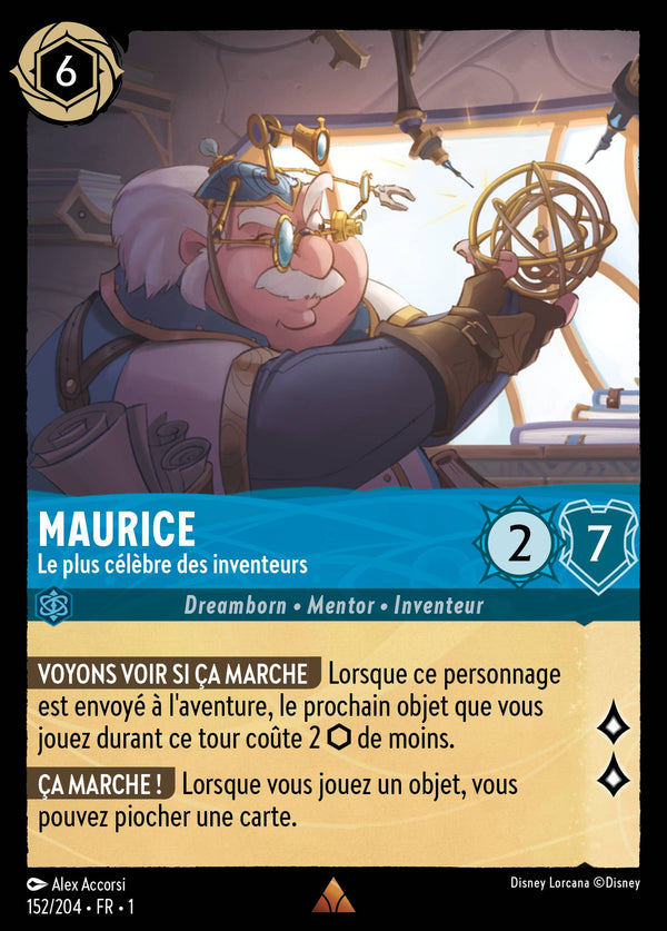 152/204 - Maurice - Le plus célèbre des inventeurs — Carte Disney Lorcana Premier Chapitre 152/204