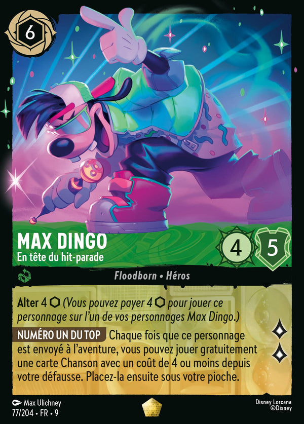 077/204 - Max Dingo - En tête du hit-parade — Carte Disney Lorcana Fabuleux 77/204