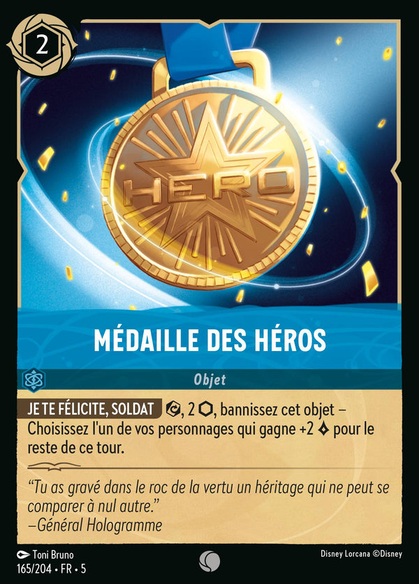 165/204 - Médaille des Héros — Carte Disney Lorcana Ciel Scintillant 165/204