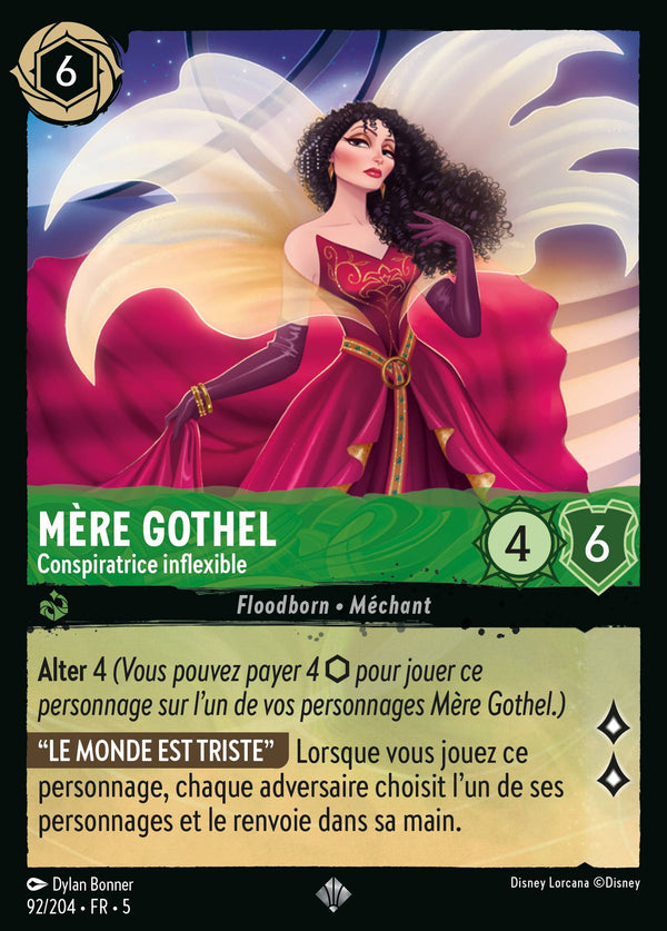 092/204 - Mère Gothel - Conspiratrice inflexible — Carte Disney Lorcana Ciel Scintillant 92/204