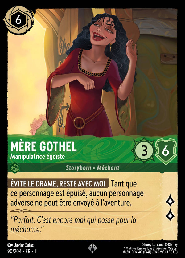 090/204 - Mère Gothel - Manipulatrice égoïste — Carte Disney Lorcana Premier Chapitre 90/204