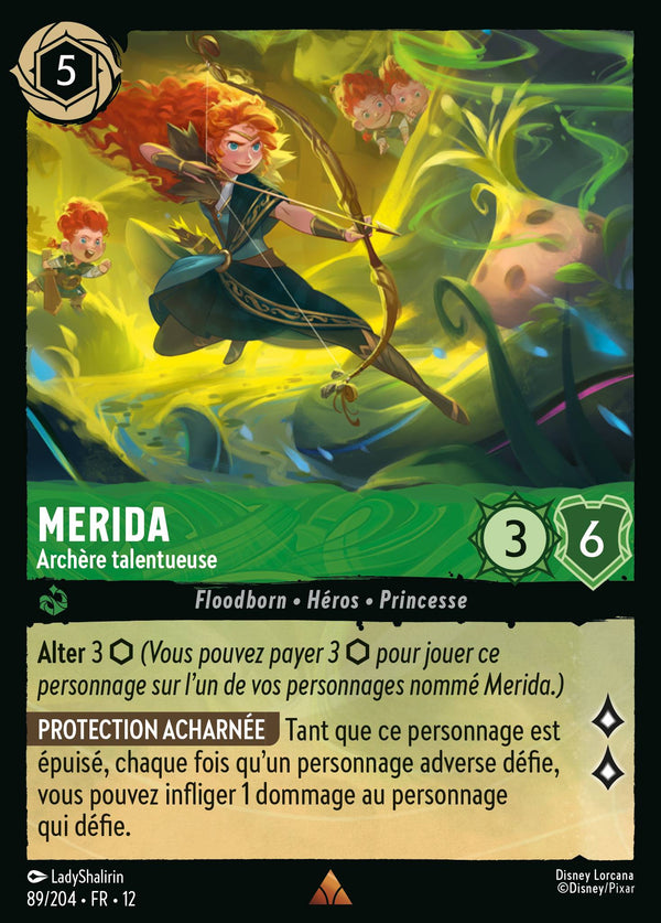 Merida - Archère talentueuse — Carte Disney Lorcana 89 Contrées Inconnues