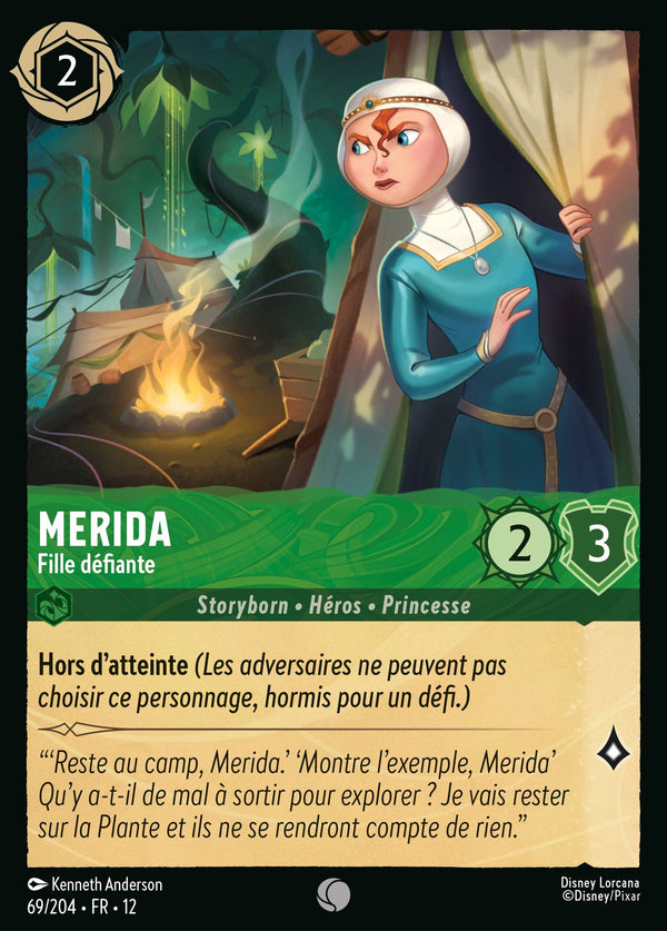 Merida - Fille défiante — Carte Disney Lorcana 69 Contrées Inconnues