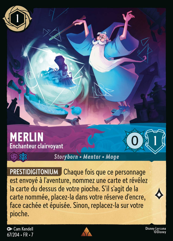 067/204 - Merlin - Enchanteur clairvoyant — Carte Disney Lorcana L'île d'Archazia 67/204