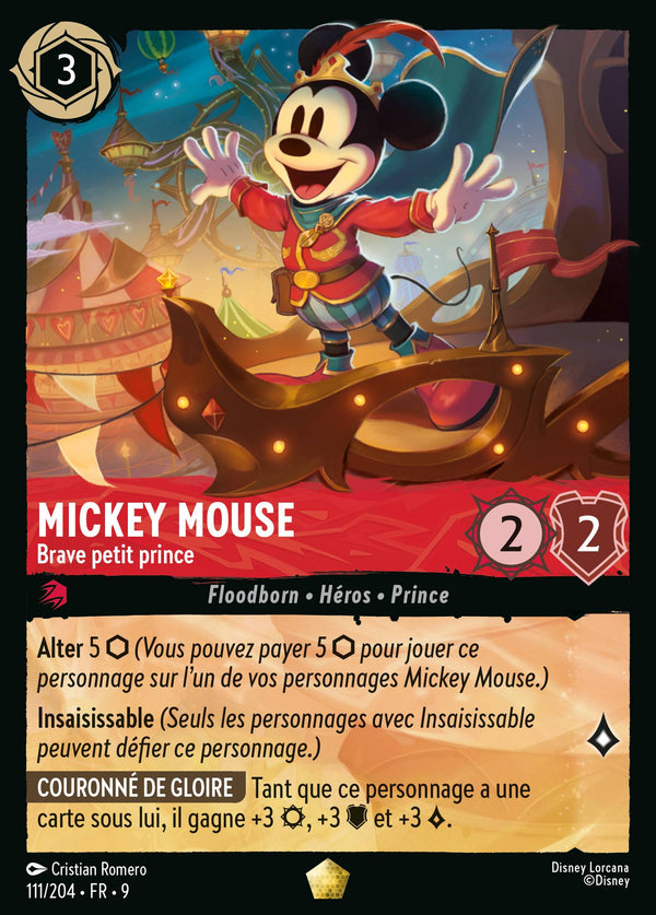 111/204 - Mickey Mouse - Brave petit prince — Carte Disney Lorcana Fabuleux 111/204