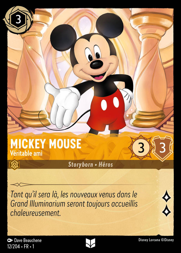 012/204 - Mickey Mouse - Véritable ami — Carte Disney Lorcana Premier Chapitre 12/204