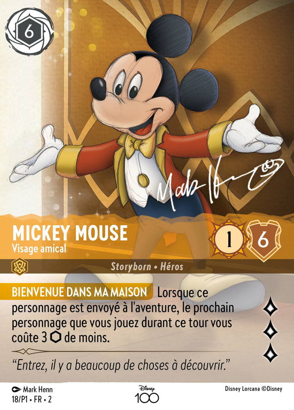 Mickey Mouse - Visage amical — Carte Disney Lorcana 18 L'Ascension des Floodborn