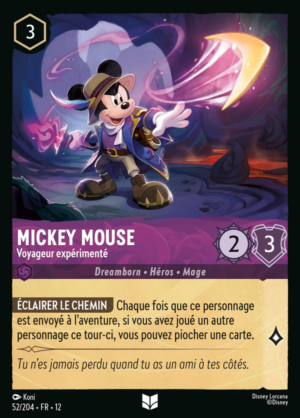 052/204 - Mickey Mouse - Voyageur expérimenté — Carte Disney Lorcana Contrées Inconnues 52/204