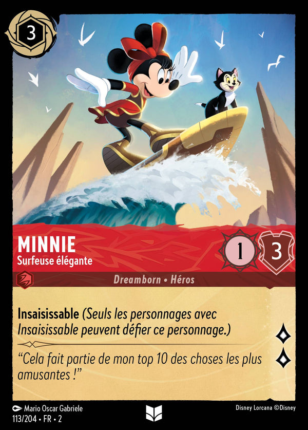 113/204 - Minnie - Surfeuse élégante — Carte Disney Lorcana L'Ascension des Floodborn 113/204