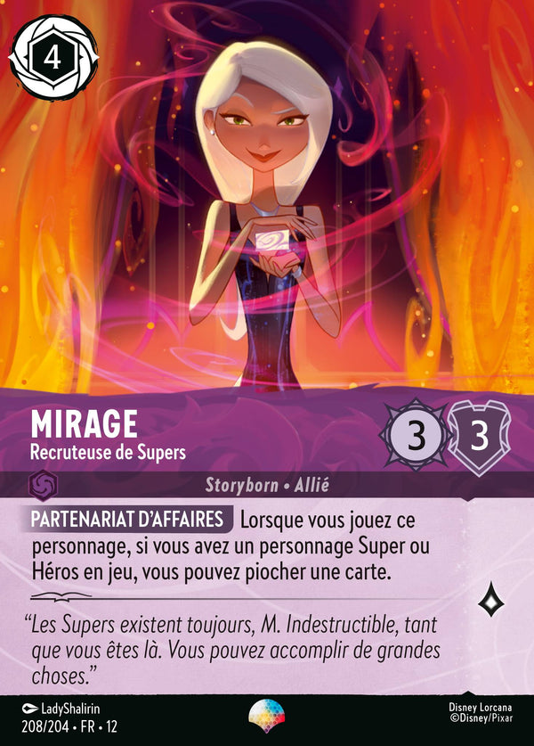 208/204 - Mirage - Recruteuse de Supers — Carte Disney Lorcana Contrées Inconnues 208/204