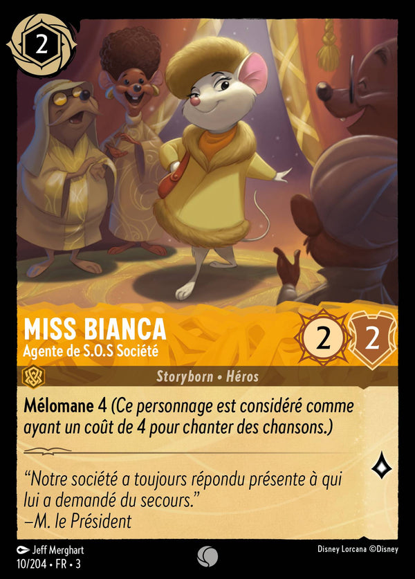 010/204 - Miss Bianca - Agente de S.O.S Société — Carte Disney Lorcana Les Terres d'Encres 10/204