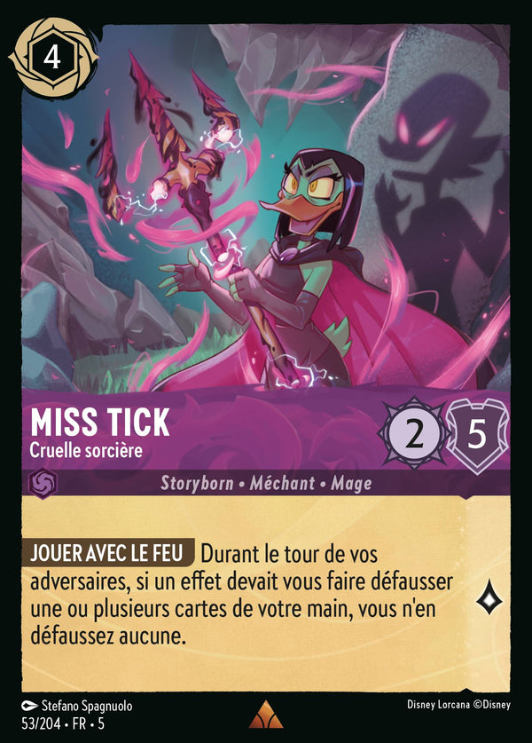 053/204 - Miss Tick - Cruelle sorcière — Carte Disney Lorcana Ciel Scintillant 53/204