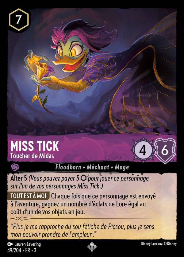 049/204 - Miss Tick - Toucher de Midas — Carte Disney Lorcana Les Terres d'Encres 49/204