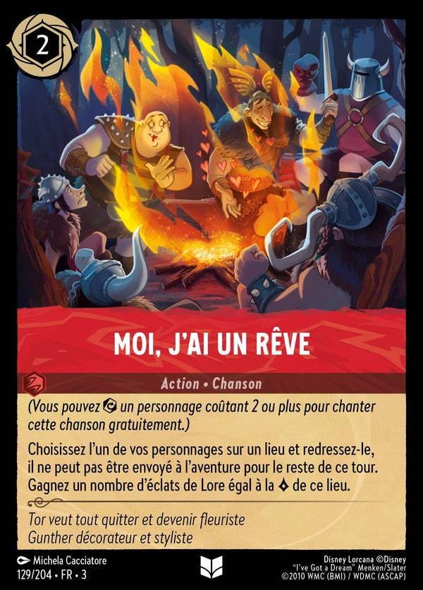 129/204 - Moi, j'ai un rêve — Carte Disney Lorcana Les Terres d'Encres 129/204