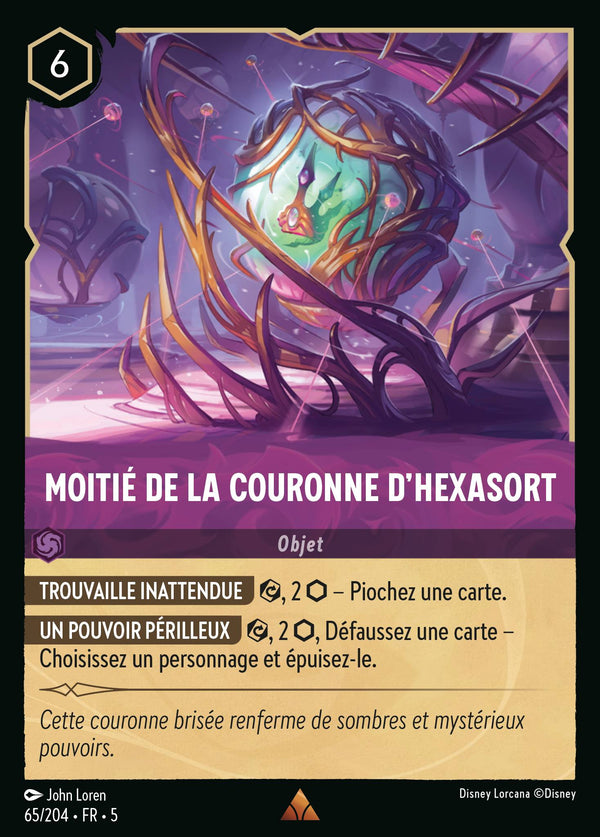 065/204 - Moitié de la Couronne d'Hexasort — Carte Disney Lorcana Ciel Scintillant 65/204