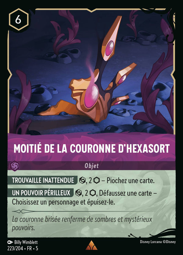 223/204 - Moitié de la Couronne d'Hexasort — Carte Disney Lorcana Ciel Scintillant 223/204