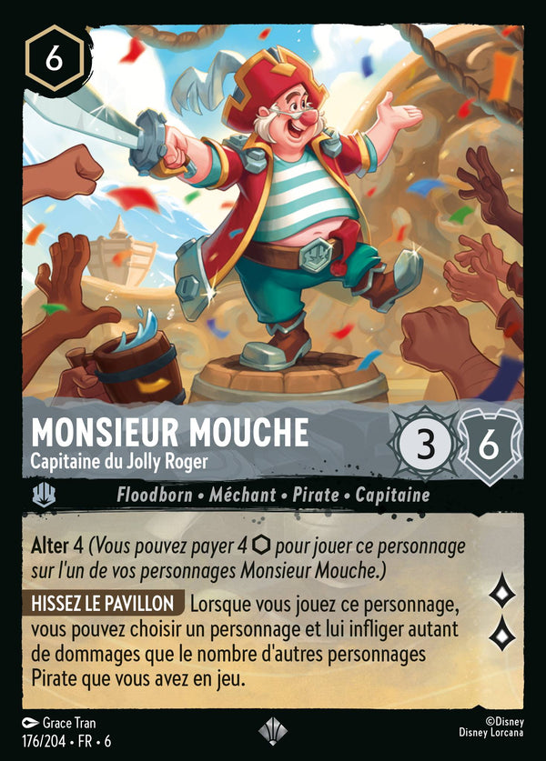 176/204 - Monsieur Mouche - Capitaine du Jolly Roger — Carte Disney Lorcana La Mer Azurite 176/204