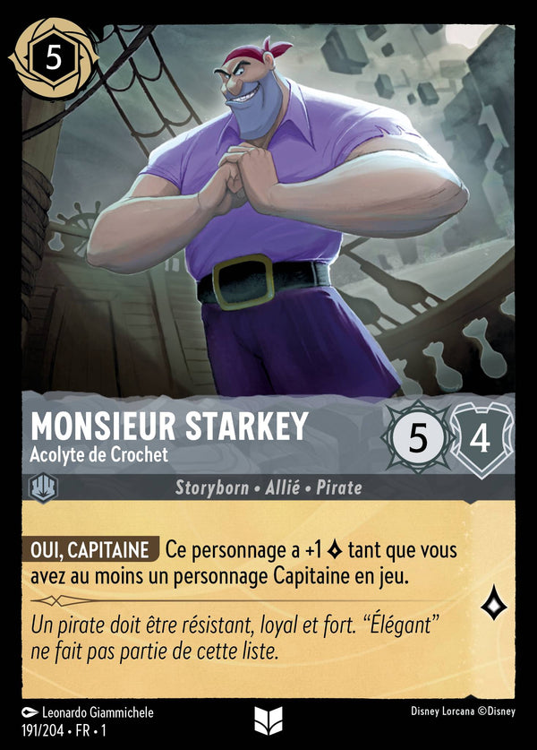 191/204 - Monsieur Starkey - Acolyte de Crochet — Carte Disney Lorcana Premier Chapitre 191/204