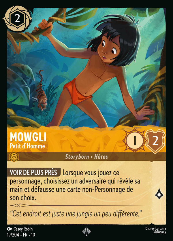 019/204 - Mowgli - Petit d'Homme — Carte Disney Lorcana Lueurs dans les Profondeurs 19/204