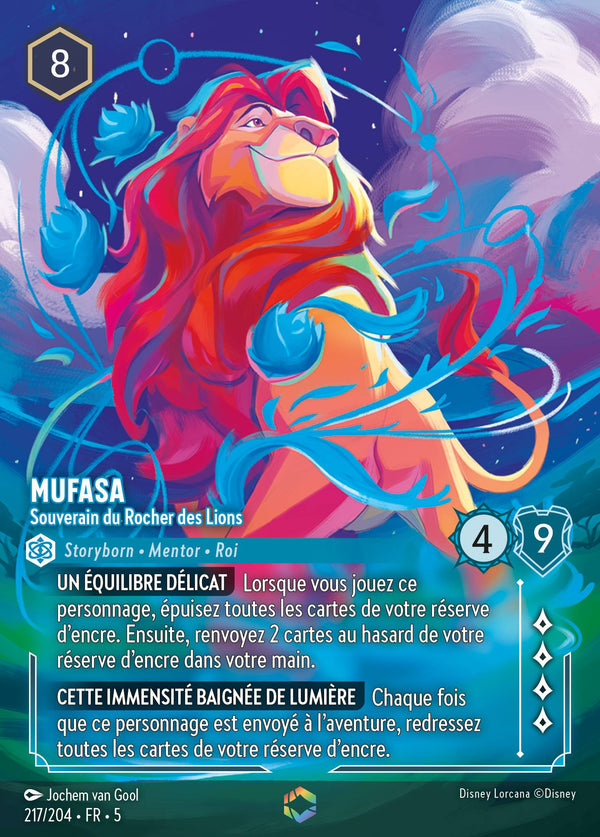 Mufasa - Souverain du Rocher des Lions — Carte Disney Lorcana 217 Ciel Scintillant