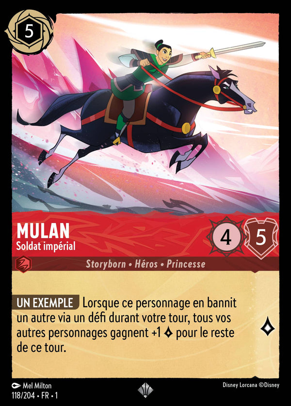 118/204 - Mulan - Soldat impérial — Carte Disney Lorcana Premier Chapitre 118/204
