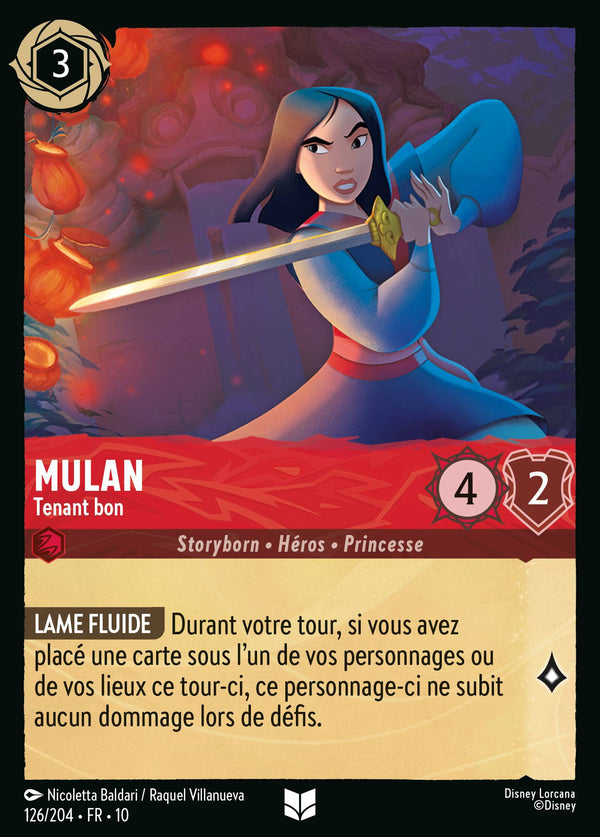 126/204 - Mulan - Tenant bon — Carte Disney Lorcana Lueurs dans les Profondeurs 126/204