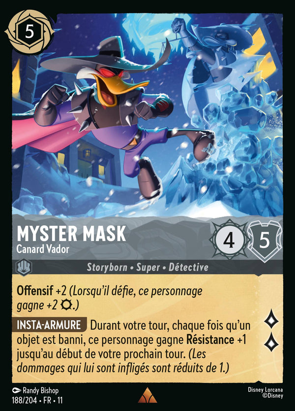 188/204 - Myster Mask - Canard Vador — Carte Disney Lorcana Givresort 188/204