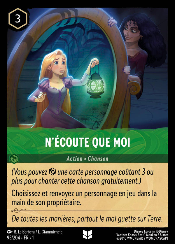 N'écoute que moi — Carte Disney Lorcana 95 Premier Chapitre