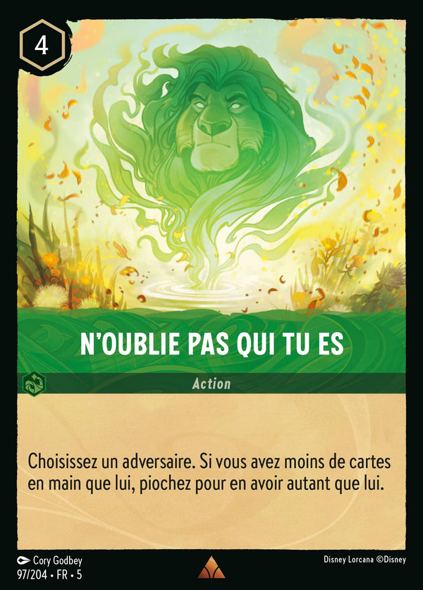 097/204 - N'oublie pas qui tu es — Carte Disney Lorcana Ciel Scintillant 97/204