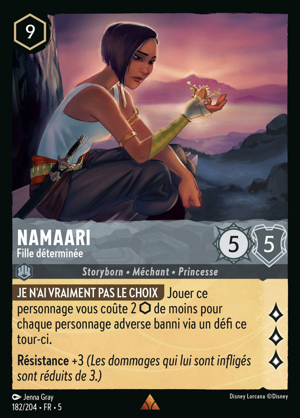 182/204 - Namaari - Fille déterminée — Carte Disney Lorcana Ciel Scintillant 182/204