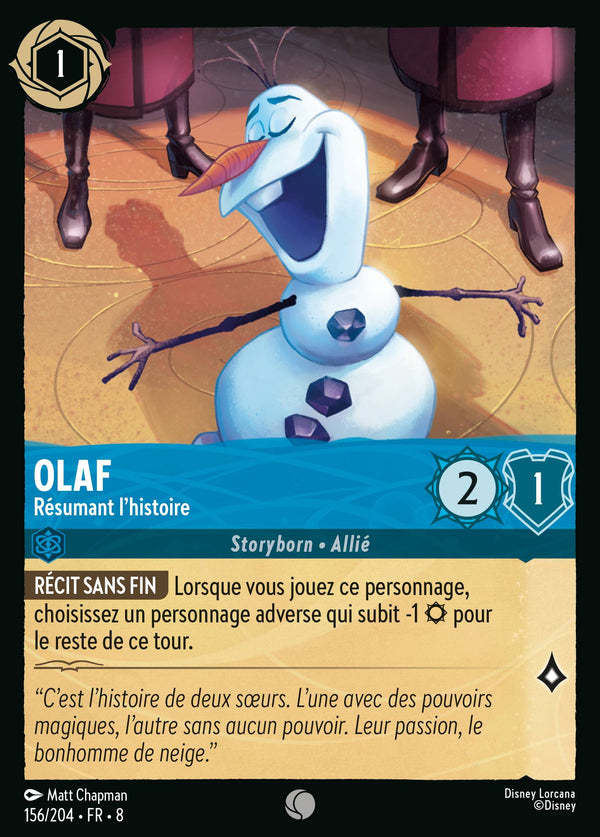 156/204 - Olaf - Résumant l'histoire — Carte Disney Lorcana Le Règne de Jafar 156/204