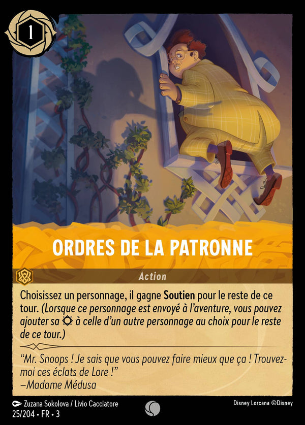 025/204 - Ordres de la patronne — Carte Disney Lorcana Les Terres d'Encres 25/204