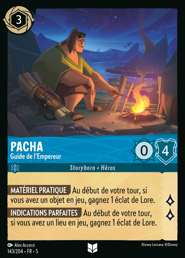 143/204 - Pacha - Guide de l'Empereur — Carte Disney Lorcana Ciel Scintillant 143/204