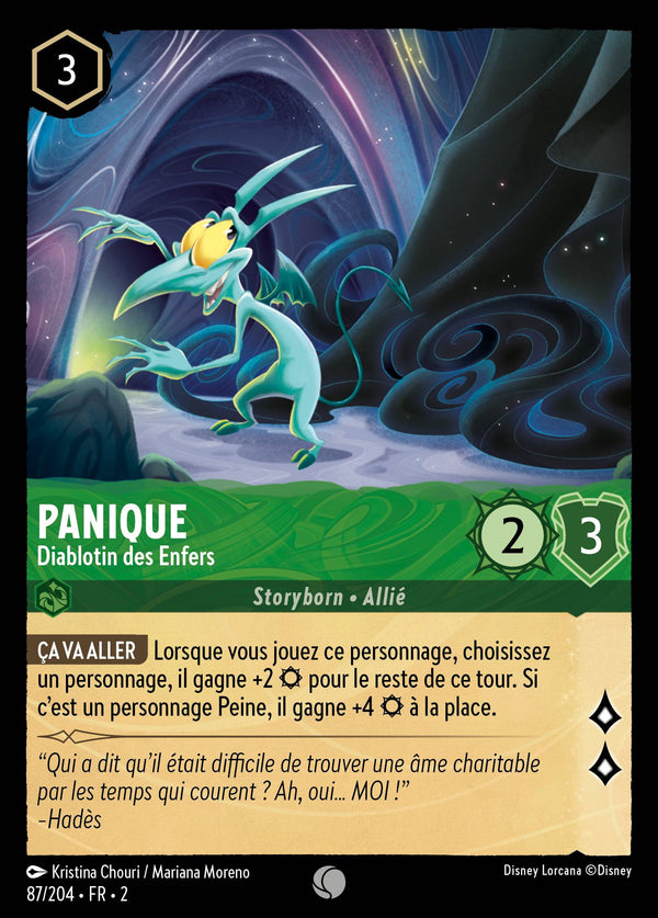 087/204 - Panique - Diablotin des Enfers — Carte Disney Lorcana L'Ascension des Floodborn 87/204