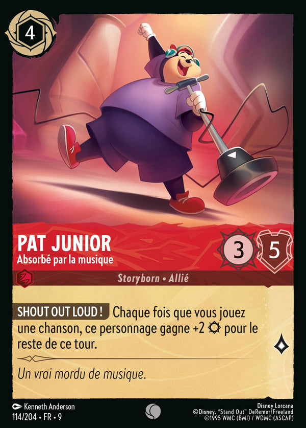 Pat Junior - Absorbé par la musique — Carte Disney Lorcana 114 Fabuleux