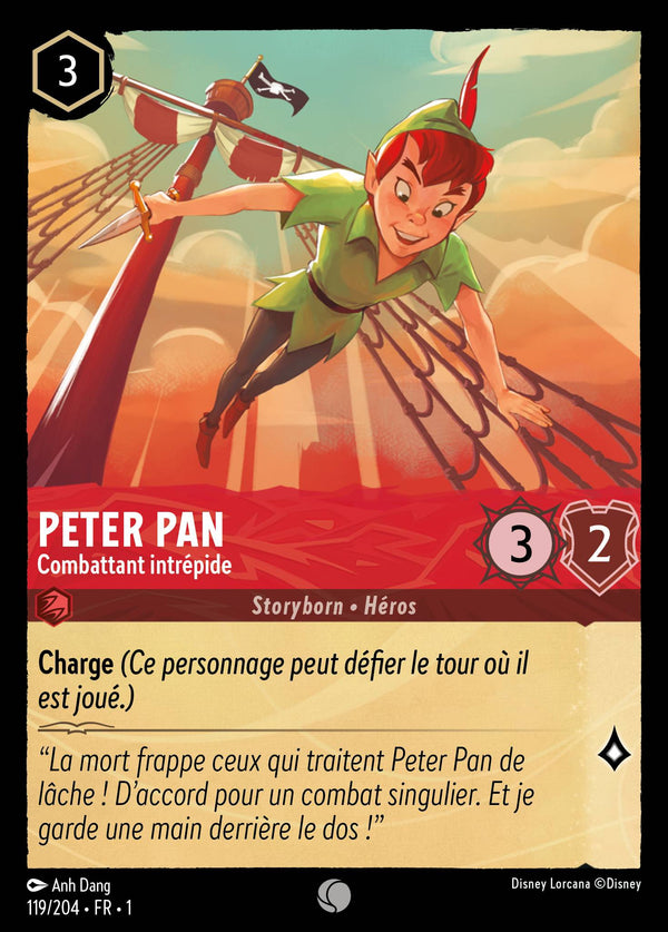 119/204 - Peter Pan - Combattant intrépide — Carte Disney Lorcana Premier Chapitre 119/204