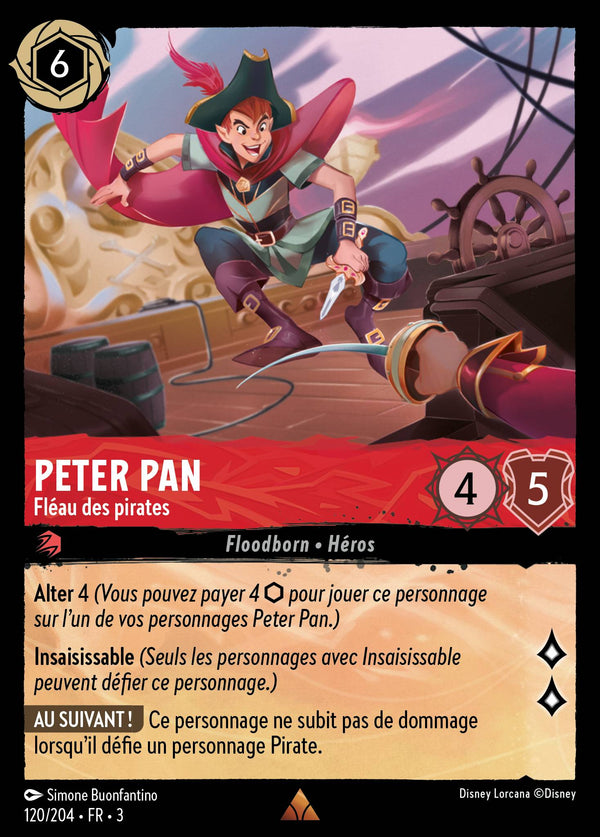 120/204 - Peter Pan - Fléau des pirates — Carte Disney Lorcana Les Terres d'Encres 120/204