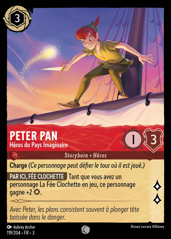 119/204 - Peter Pan - Héros du Pays Imaginaire — Carte Disney Lorcana Les Terres d'Encres 119/204