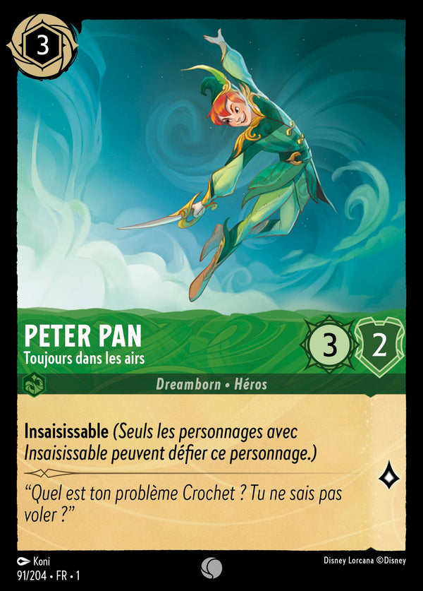 Peter Pan - Toujours dans les airs — Carte Disney Lorcana 91 Premier Chapitre