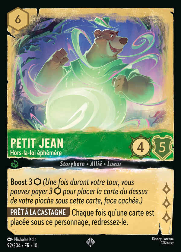 092/204 - Petit Jean - Hors-la-loi éphémère — Carte Disney Lorcana Lueurs dans les Profondeurs 92/204