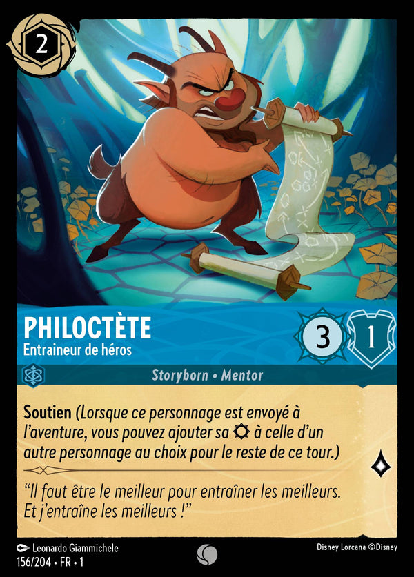 Philoctète - Entraineur de héros — Carte Disney Lorcana 156 Premier Chapitre
