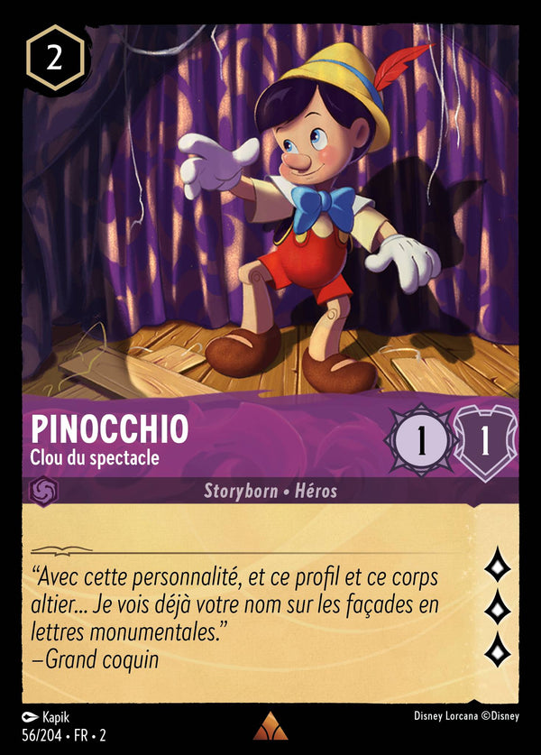056/204 - Pinocchio - Clou du spectacle — Carte Disney Lorcana L'Ascension des Floodborn 56/204
